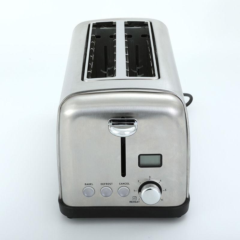 Tempo 6 que ajusta o torradeira de aço dois do torradeira longo de aço inoxidável do pão do torradeira 1400W 120V da fatia