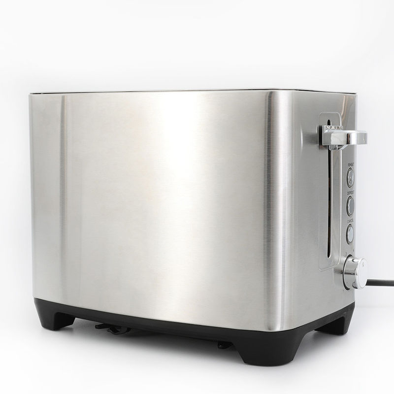 Torradeira de pão elétrica para cozinha pequena Torradeira de sanduíche pop-up de aço inoxidável com abertura dupla