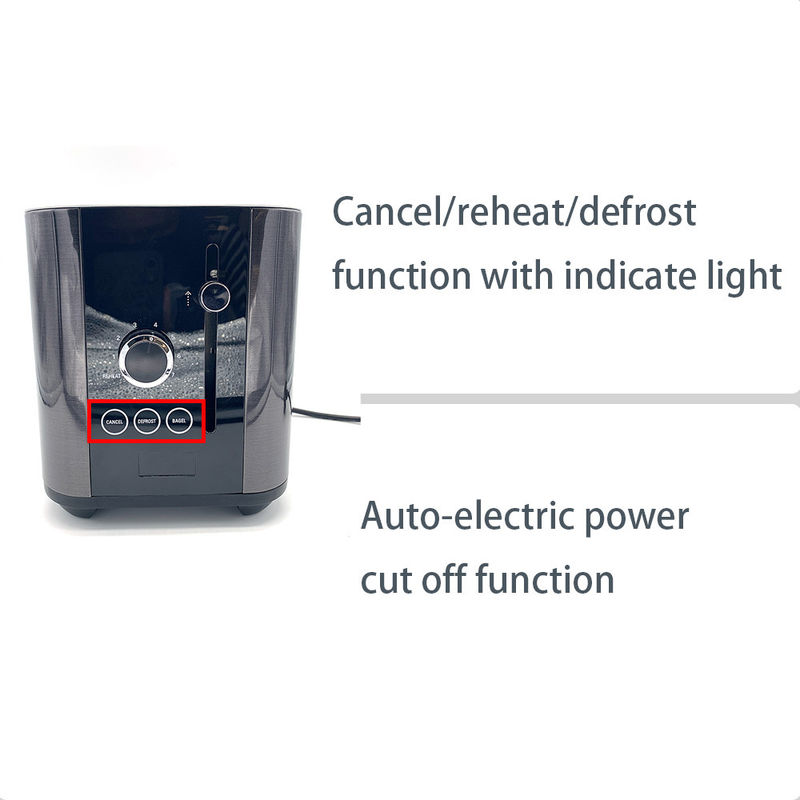 Automático Pop Up 2 fatias Retro Toaster Smart Electric Mini Toaster Forno com cancelar / reaquecer / descongelar função Sandwich Br