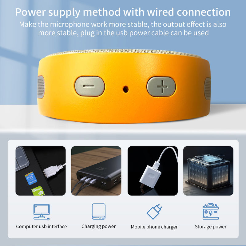 Microfone e alto-falante para conferência de 190 MHz Bluetooth com microfones de redução de ruído AI Boa escolha de voz Viva-voz