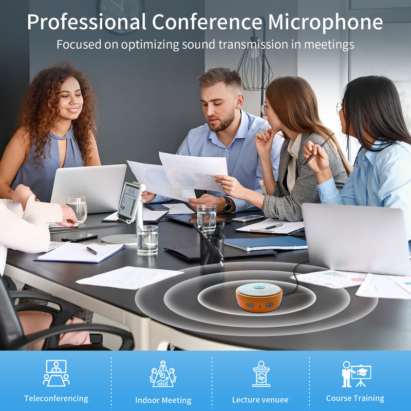 Microfone e alto-falante para conferência de 190 MHz Bluetooth com microfones de redução de ruído AI Boa escolha de voz Viva-voz