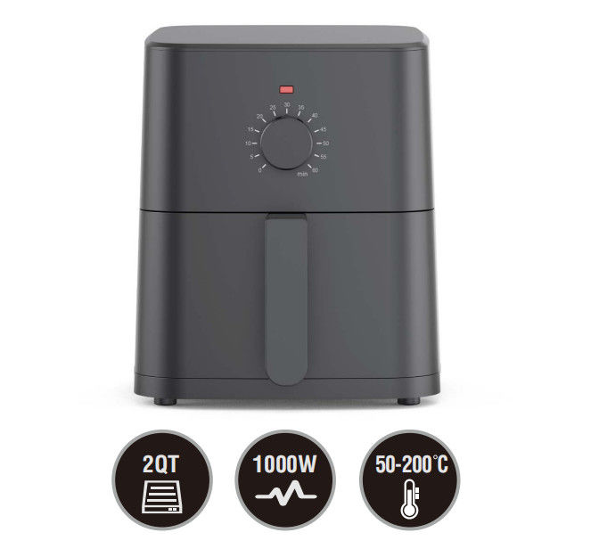 OEM 2QT frigideira elétrica com proteção contra sobreaquecimento segura 1000W frigideira de ar quente para cozinha